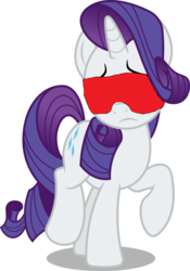 Size: 748x1067 | Tagged: safe, artist:smbssfan, rarity, pony, g4, blindfold, frown, solo