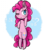 Size: 451x512 | Tagged: safe, artist:urbanqhoul, pinkie pie, earth pony, pony, g4, abstract background, bipedal, cute, diapinkes, female, heart, heart eyes, one eye closed, solo, wingding eyes