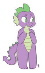 Size: 1193x1920 | Tagged: safe, artist:bluefishhh, spike, dragon, g4, beanbrows, cute, eyebrows, male, no pupils, simple background, solo, spikabetes, white background