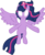 Size: 6146x7503 | Tagged: safe, artist:shootingstarsentry, twilight sparkle, alicorn, pony, g4, season 9, the beginning of the end, ethereal mane, female, floating, glowing eyes, glowing horn, horn, mare, simple background, smiling, solo, spread wings, the elements in action, transparent background, twilight sparkle (alicorn), windswept mane, wings