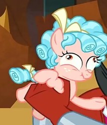 Size: 322x376 | Tagged: safe, screencap, cozy glow, lord tirek, centaur, pegasus, pony, frenemies (episode), g4, cozy glow is best facemaker, cozybuse, cropped, female, filly, scrunchy face, solo focus