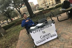 Size: 1920x1293 | Tagged: safe, human, canon, change my mind, female, implied chrysalis, implied king sombra, irl, irl human, male, meme, mouthpiece, op is trying to start shit, opinion, photo, ship:chrysombra, shipping, straight