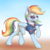 Size: 2000x2000 | Tagged: safe, artist:ohemo, rainbow dash, pegasus, pony, g4, atg 2019, clothes, clothes swap, female, high res, lifted leg, looking at you, mare, newbie artist training grounds, raised hoof, smiling, solo, spitfire's tie, sunglasses, uniform, whistle, whistle necklace, wonderbolts dress uniform, wonderbolts uniform