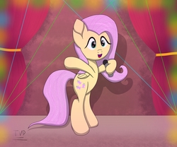 Size: 3000x2500 | Tagged: safe, artist:php124, fluttershy, pegasus, pony, g4, curtains, high res, lights, microphone, stage