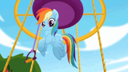 Size: 640x360 | Tagged: safe, screencap, rainbow dash, pony, g4, my little pony: rainbow roadtrip, animated, female, solo