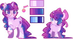 Size: 1280x688 | Tagged: safe, artist:jxst-alexa, oc, oc only, oc:athena, pony, unicorn, female, filly, glasses, mare, reference sheet, simple background, solo, transparent background