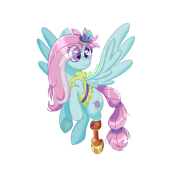 Size: 2000x2000 | Tagged: safe, artist:redheartponiesfan, kerfuffle, pegasus, pony, g4, my little pony: rainbow roadtrip, amputee, clothes, female, flying, high res, mare, prosthetic leg, prosthetic limb, prosthetics, simple background, solo, transparent background