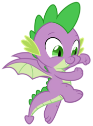 Size: 450x609 | Tagged: safe, artist:rememberstar, spike, dragon, g4, flying, male, smiling, vector, winged spike, wings