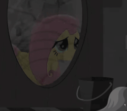 Size: 695x602 | Tagged: safe, screencap, fluttershy, pinkie pie, pegasus, pony, g4, my little pony: rainbow roadtrip, :c, animated, cropped, duo, female, frown, mare, sad, sad face