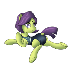 Size: 1000x1000 | Tagged: safe, artist:cappie, victoria, earth pony, pony, equestria girls, equestria girls series, g4, butt, clothes, dock, equestria girls outfit, equestria girls ponified, female, looking at you, mare, milf, one-piece swimsuit, plot, ponified, raised hoof, simple background, smiling, solo, swimsuit, transparent background, underhoof