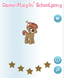 Size: 407x492 | Tagged: safe, gameloft, button mash, earth pony, pony, g4, app, colt, game, hat, male, mobile game, solo, stars