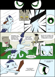 Size: 2480x3508 | Tagged: safe, discord, soarin', pony, comic:prelude to creation, colt, comic, male, playing, stallion, toy