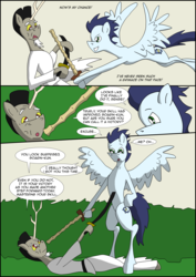 Size: 2480x3508 | Tagged: safe, discord, soarin', pony, comic:prelude to creation, male, stallion