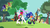 Size: 1920x1080 | Tagged: safe, screencap, capper dapperpaws, discord, flam, flim, princess celestia, princess luna, smooze, abyssinian, alicorn, changedling, changeling, draconequus, pony, unicorn, anthro, digitigrade anthro, between dark and dawn, g4, anthro with ponies, chest fluff, female, flim flam brothers, lotta little things, male, mare, royal sisters, stallion, tree