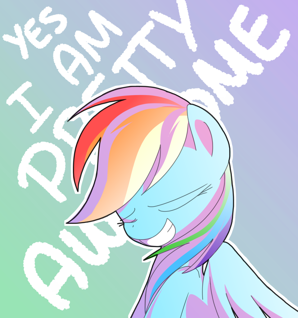 Safe Artist Andromedasparkz Rainbow Dash Pegasus Pony Awesome Eyes Closed