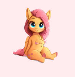 Size: 2000x2057 | Tagged: safe, artist:miokomata, fluttershy, pegasus, pony, g4, belly button, chest fluff, cute, female, freckles, high res, looking at you, mare, shyabetes, simple background, solo, underhoof, white background