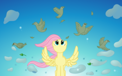 Size: 5040x3141 | Tagged: safe, artist:mfg637, fluttershy, pegasus, pony, g4, .svg available, female, front view, full face view, looking up, mare, solo, spread wings, svg, vector, windswept mane, wings
