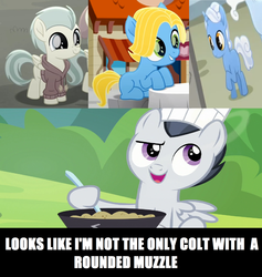 Size: 2080x2192 | Tagged: safe, edit, edited screencap, screencap, barley barrel, dawn droplet, pickle barrel, rumble, sunny skies, pegasus, pony, unicorn, g4, marks and recreation, my little pony: rainbow roadtrip, chef's hat, colt, hat, high res, male