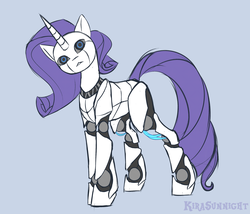 Size: 3500x3000 | Tagged: safe, artist:kirasunnight, rarity, pony, robot, robot pony, g4, female, high res, raribot, roboticization, simple background, solo, uncanny valley