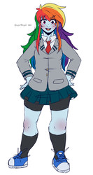 Size: 2537x4776 | Tagged: safe, artist:mylittleyuri, rainbow dash, equestria girls, g4, converse, crossover, female, my hero academia, shoes, sneakers, solo