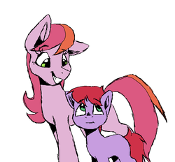 Size: 1152x1068 | Tagged: safe, artist:smirk, oc, oc only, oc:berry bug, oc:cherry sweets, pony, duo, ms paint, siblings