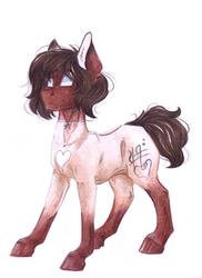 Size: 1280x1758 | Tagged: safe, artist:scootiegp, oc, earth pony, pony, full body, male, simple background, smiling, stallion, traditional art, white background