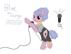 Size: 1300x1000 | Tagged: safe, artist:mightyshockwave, oc, oc:blue tango, pony, clothes, dress, eyeshadow, makeup, microphone, thigh window