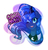 Size: 2950x3050 | Tagged: safe, artist:hiloumuns, princess luna, alicorn, pony, g4, bust, crown, cute, ethereal mane, eye clipping through hair, eyebrows, eyebrows visible through hair, female, good night, high res, jewelry, lunabetes, mare, one eye closed, open mouth, peytral, portrait, regalia, simple background, solo, starry mane, stars, sweet dreams fuel, white background, wink