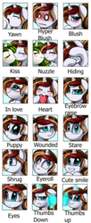 Size: 570x1402 | Tagged: safe, artist:pridark, oc, oc:scarlet serenade, oc:vinyl mix, pony, unicorn, blushing, couple, cute, emotes, emotions, eye, eyeroll, eyes, female, heart, heart eyes, hiding, hooves on face, in love, kissing, lesbian, looking at you, love, magic, mare, nuzzling, puppy dog eyes, scarletmix, smiling, staring into your soul, thumbs down, thumbs up, wingding eyes, yawn