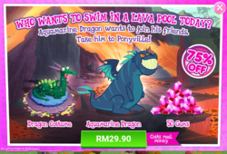Size: 1035x703 | Tagged: safe, gameloft, thod, pony, g4, my little pony: magic princess, advertisement, costs real money, crackle's cousin, introduction card, sale, the happiest of dragons
