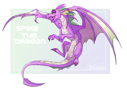 Size: 2752x1955 | Tagged: safe, artist:marbola, spike, dragon, g4, male, older, older spike, simple background, solo, white background, winged spike, wings