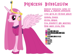 Size: 3320x2512 | Tagged: safe, pony, cartoon network, clothes, crown, dress, ear piercing, earring, female, gem, high res, horn, hynden walch, jewelry, mare, nergal and princess bubblegum, photo, piercing, ponified, princess bubblegum, regalia, shoes, solo, voice actor, wings