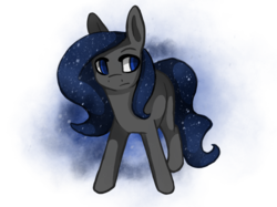 Size: 2732x2048 | Tagged: safe, artist:sacredroses-art, oc, oc only, oc:selenia, earth pony, pony, ethereal mane, female, high res, looking sideways, mare, parent:princess luna, simple background, solo, starry mane, transparent background