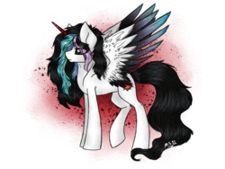 Size: 2048x1536 | Tagged: safe, artist:melonseed11, oc, oc only, oc:regality, alicorn, pony, female, mare, solo, two toned wings, wings
