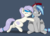 Size: 2744x1992 | Tagged: safe, artist:pencil bolt, oc, oc:artstina, oc:dusty color, earth pony, pegasus, pony, beret, dustina, female, hat, headband, hug, male