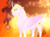 Size: 3186x2350 | Tagged: safe, artist:inisealga, daybreaker, alicorn, pony, g4, cheek fluff, chest fluff, cloud, curved horn, eyebrows, eyebrows visible through hair, eyes closed, female, fire, floppy ears, high res, horn, mane of fire, mare, missing accessory, smiling, solo, stars, tail feathers