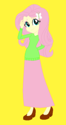 Size: 316x592 | Tagged: safe, artist:starman1999, fluttershy, equestria girls, g4, clothes, female, long skirt, skirt, solo