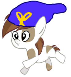Size: 436x469 | Tagged: safe, edit, editor:undeadponysoldier, vector edit, pipsqueak, earth pony, pony, g4, clothes, colt, cosplay, costume, cute, geno, hat, male, running, simple background, solo, super mario bros., super mario rpg, transparent background, vector