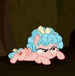 Size: 707x720 | Tagged: safe, screencap, cozy glow, pegasus, pony, frenemies (episode), g4, cozy glow is not amused, cozybetes, cropped, cute, female, filly, foal, pouting, solo, upset