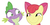 Size: 619x311 | Tagged: safe, artist:queencold, editor:undeadponysoldier, apple bloom, spike, dragon, earth pony, pony, g4, adorable face, adoracreepy, big smile, bow, comparison, creepy, creepy smile, cute, faic, female, filly, happy, imminent sex, looking at each other, male, rapeface, ship:spikebloom, shipping, silly face, simple background, smiling, smirk, straight, vector, wat, white background