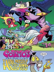 Size: 768x1024 | Tagged: safe, artist:andypriceart, idw, official comic, apple bloom, applejack, big macintosh, cosmos, discord, fluttershy, pinkie pie, princess cadance, princess celestia, princess luna, rainbow dash, rarity, scootaloo, spike, sweetie belle, twilight sparkle, zecora, alicorn, butterfly pony, draconequus, earth pony, pegasus, pony, unicorn, g4, spoiler:comic, spoiler:comic78, butterfly wings, comic, cosmageddon, cutie mark crusaders, debate in the comments, female, filly, flutterfly, foal, fusion, male, mane six, mare, monster, multiple ears, preview, speech bubble, stinger, twilight sparkle (alicorn), wings