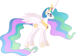 Size: 10000x7372 | Tagged: safe, artist:killagouge, princess celestia, alicorn, pony, g4, the crystal empire, .svg available, female, mare, simple background, smiling, solo, transparent background, vector, wings