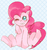 Size: 552x587 | Tagged: safe, artist:ochacha111, pinkie pie, earth pony, pony, g4, cute, diapinkes, female, mare, one eye closed, sitting, solo