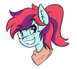 Size: 1494x1346 | Tagged: source needed, safe, artist:exvius, oc, oc only, oc:taffy swirl, pony, female, simple background, smiling, smirk, solo, transparent background