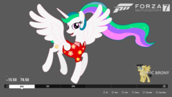 Size: 1280x720 | Tagged: safe, artist:forzaveteranenigma, princess celestia, alicorn, pony, between dark and dawn, base used, digital art, forza motorsport 7, simple background, watermark, youtube link in the description