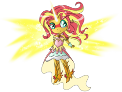 Size: 1024x768 | Tagged: safe, artist:sunshineshiny, sunset shimmer, equestria girls, g4, my little pony equestria girls: friendship games, clothes, cute, daydream shimmer, dress, female, heart, heart eyes, shimmerbetes, simple background, solo, transparent background, wingding eyes