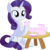 Size: 6484x6475 | Tagged: safe, artist:cyanlightning, rarity, pony, unicorn, g4, .svg available, absurd resolution, blushing, chest fluff, chocolate, cute, ear fluff, eating, female, food, mare, marshmallow, raribetes, simple background, sitting, solo, table, transparent background, vector