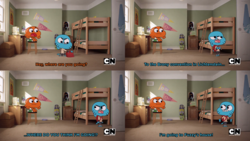 Size: 3840x2160 | Tagged: safe, barely pony related, brony, cartoon network, comic, darwin watterson, dialogue, gumball watterson, high res, hilarious in hindsight, pony reference, reference, spoilers for another series, the amazing world of gumball, youtube link