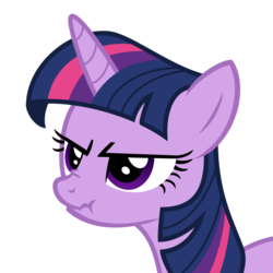 Size: 1024x1024 | Tagged: safe, artist:mattbas, twilight sparkle, pony, unicorn, g4, just for sidekicks, bust, female, mare, nose wrinkle, scrunchy face, simple background, solo, transparent background, unicorn twilight, vector