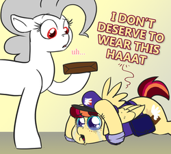 Size: 888x800 | Tagged: safe, artist:wiggles, oc, oc:albino pie, oc:special delivery, earth pony, pegasus, pony, adorable distress, albino, big eyes, crying, cute, duo, female, floppy ears, freckles, mailmare, mare, package, spongebob squarepants